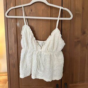 Women's White and Cream Vest